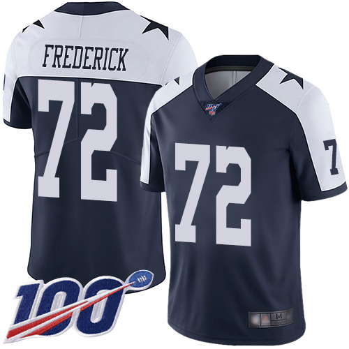 Men Dallas Cowboys Limited Navy Blue Travis Frederick Alternate 72 100th Season Vapor Untouchable Throwback NFL Jersey